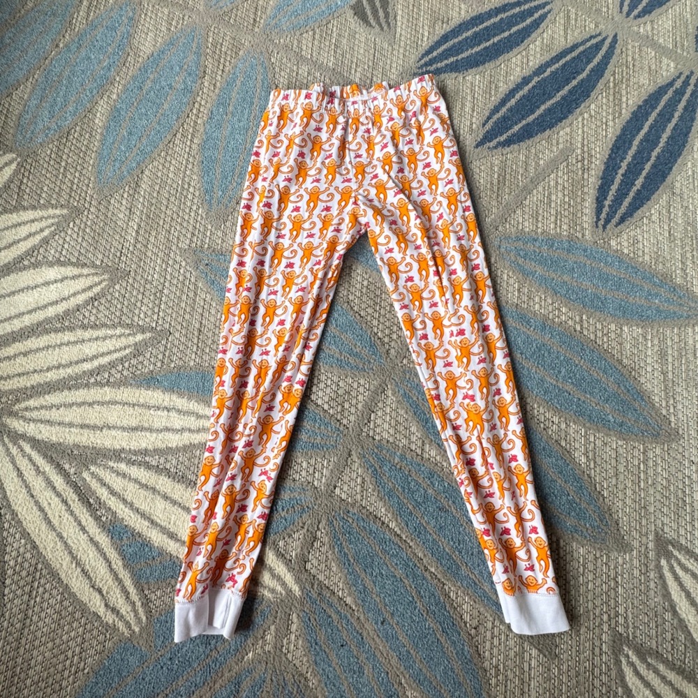 Roller Rabbit Youth Girls Orange Monkey Pajama Pants Bottoms Size 12